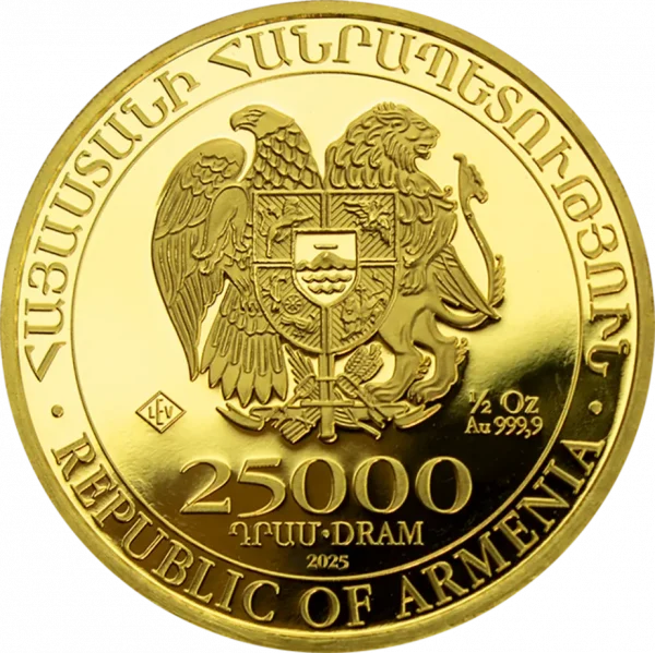 Armenian Noahs Ark 1 troy ounce gouden munt 2025 - Afbeelding 2