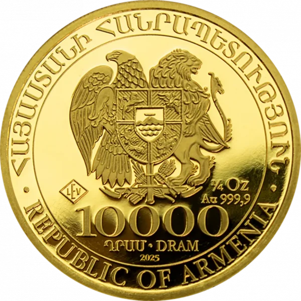 Armenian Noahs Ark 1/4 troy ounce gouden munt 2025 - Afbeelding 2