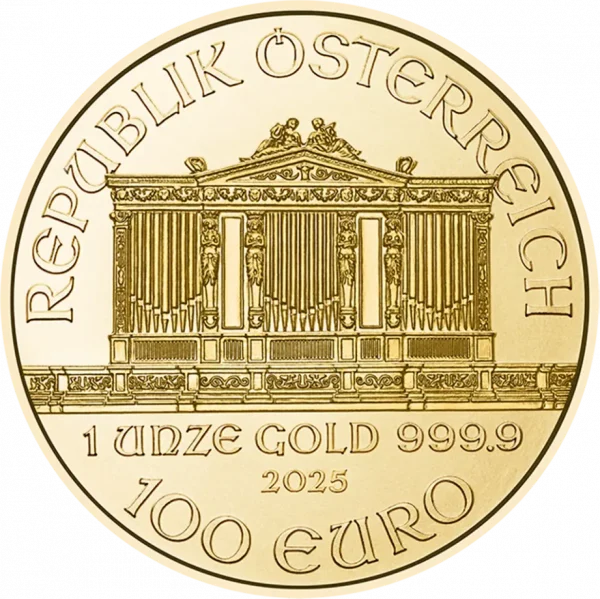 Philharmoniker 1 troy ounce gouden munt 2025